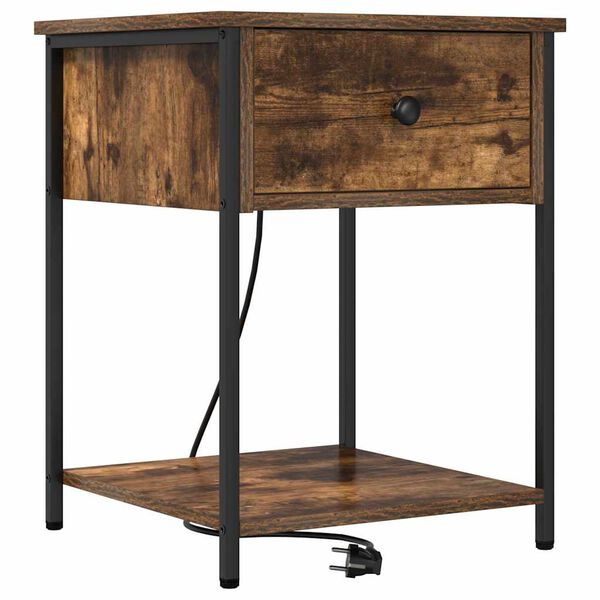 vidaXL Szafka Nocna z szufladą Dąb wędzony 42 x 41 x 56 cm