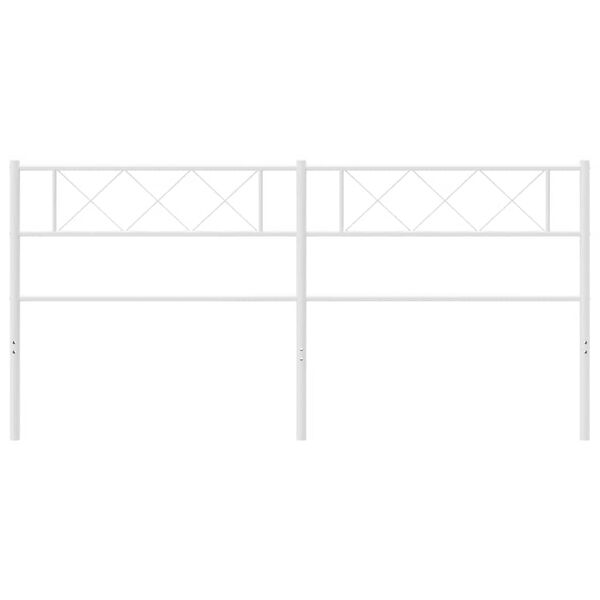 vidaXL Metalowe wymienne wezgłowie, białe, 180 cm