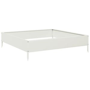 vidaXL Podwyższona donica, biała, 100x100x26 cm, stal