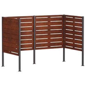 vidaXL Ekran na kosz na śmieci 167 x 85 x 113 cm Stal kortenowska