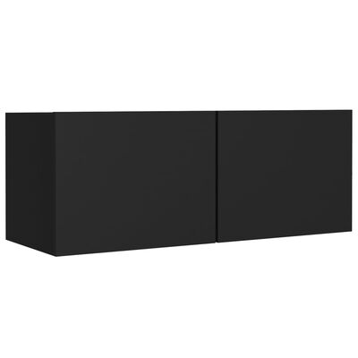 vidaXL 4-częściowy zestaw szafek telewizyjnych, czarny