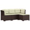 vidaXL Sofa ogrodowa dla 4 os&oacute;b z poduszkami w stylu rattanowym PP