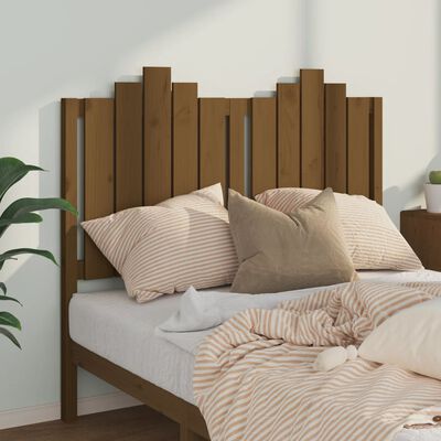 vidaXL Wezgłowie łóżka, miodowy brąz, 126x4x110 cm, drewno sosnowe