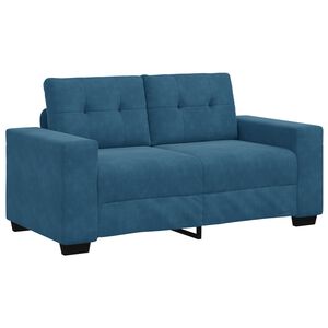 vidaXL Sofa dwuosobowa, niebieska, 120 cm, aksamit