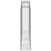 vidaXL Kosze gabionowe, 4 szt, 300x50x200/220 cm, galwanizowane żelazo