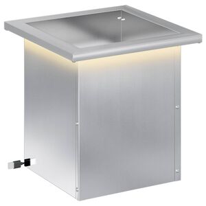 vidaXL Donica ogrodowa z oświetleniem LED srebrny 30 x 30 x 30 cm