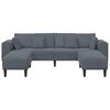 vidaXL Sofa z poduszką 3 pcs Ciemnoszary Aksamit