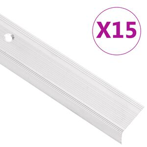 vidaXL Listwy schodowe w kształcie litery L 15 szt. Aluminium 90 cm