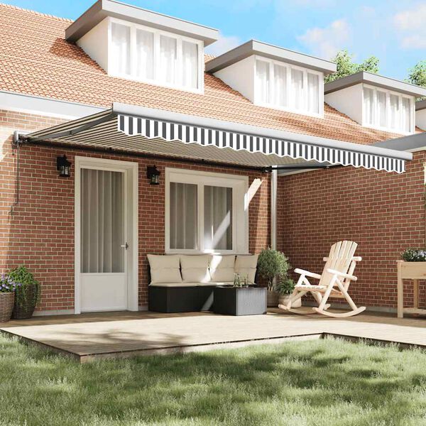 vidaXL Zwijana markiza, antracytowo-biała, 4,5x3m, tkanina i aluminium