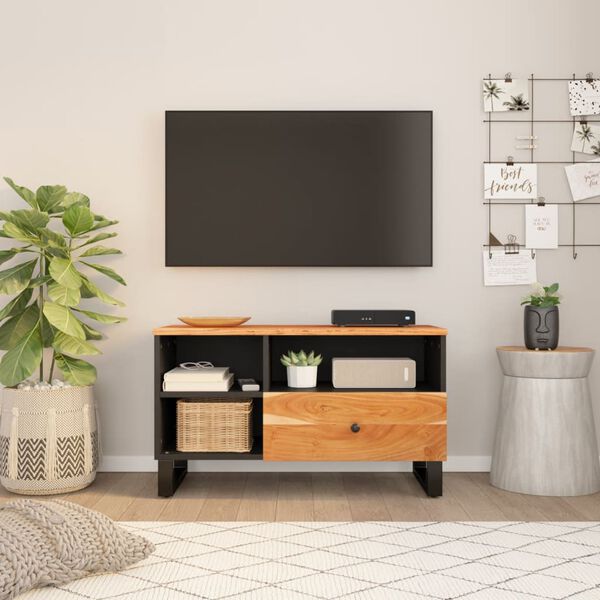 vidaXL Szafka pod TV, 80x33x46 cm, akacja i materiał drewnopochodny
