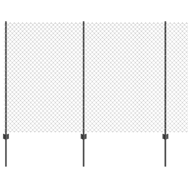 vidaXL Płot i Słup Szary 1,6 x 10 m Stal