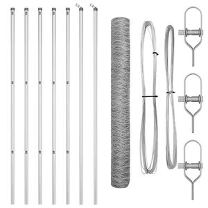 vidaXL Słupek ogrodzeniowy. Srebrny 10 x 1,2 m (siatka 36 mm) Stal