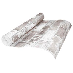vidaXL Tapeta 3D Solid Paski Cegła 10 x 0,53 m Tkanina nienałożona
