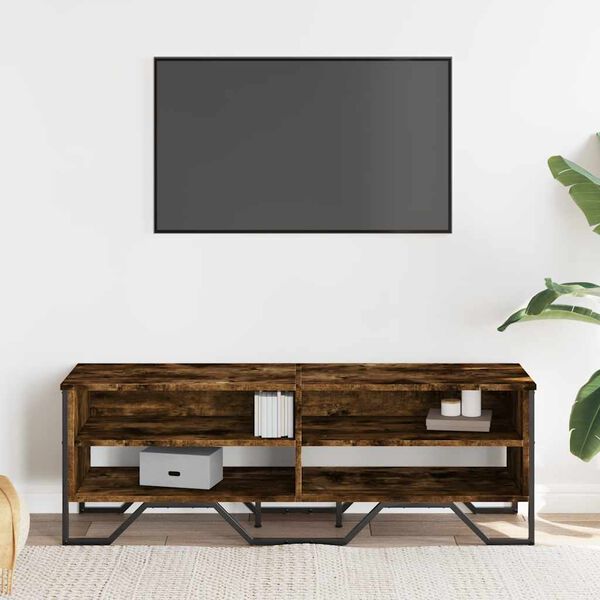 vidaXL Szafka pod TV, przydymiony dąb, 122x34x41 cm