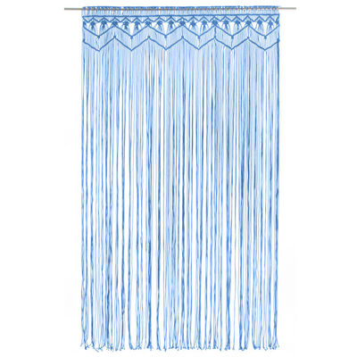 vidaXL Zasłona z makramy, niebieska, 140 x 240 cm, bawełna