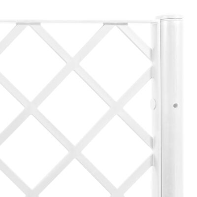 vidaXL Donica ogrodowa z kratką, biała, 120x40x142 cm, PP