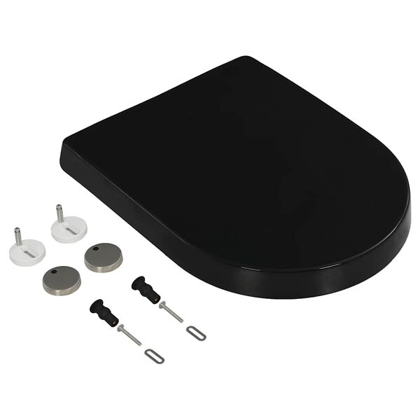 vidaXL Deska sedesowa, wolnoopadająca, z szybkozłączem, czarna