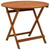 vidaXL Składany St&oacute;ł Ogrodowy brązowy &Oslash; 90 x 75 cm