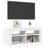 vidaXL Szafka pod TV z oświetleniem LED, biała, 90x35x40 cm