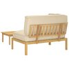 vidaXL Zestaw Sof z poduszką Gładki 2 pcs Beżowy Lite Drewno Akacji