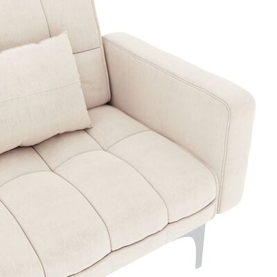 vidaXL Sofa rozkładana, kremowa, tapicerowana tkaniną