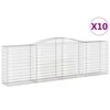 vidaXL Kosze gabionowe, 10 szt, 400x50x120/140cm, galwanizowane żelazo