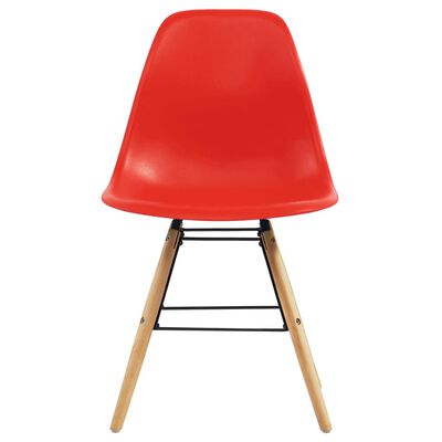 vidaXL Krzesła stołowe, 4 szt., czerwone, plastik