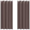 vidaXL Firany blackout z k&oacute;łkami 2 szt. Ciemny brąz 260 x 140 cm