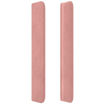 vidaXL Zagłówek uszak, różowy, 203x16x118/128 cm, aksamit