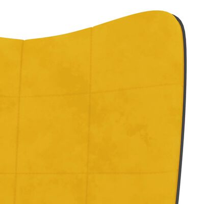 vidaXL Fotel z podnóżkiem, musztardowy, aksamit i PVC