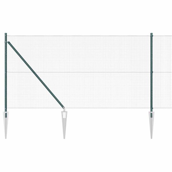vidaXL Słupek ogrodzeniowy. Zielony 10 x 1 m (siatka 19 x 19 mm) Stal