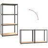 vidaXL Regały z 4 p&oacute;łkami, 3 szt., antracytowe