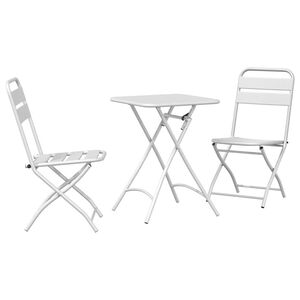 vidaXL Zestaw bistro 3 pcs Biały Stal