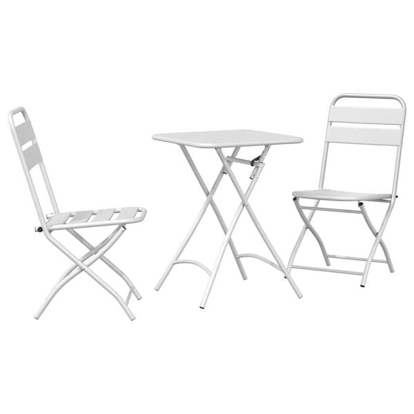 vidaXL Zestaw bistro 3 pcs Biały Stal