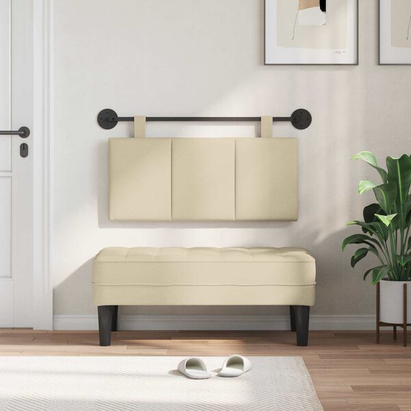 vidaXL Wisząca Głowa Paski Kremowy 90 x 55 x 5 cm tkanina