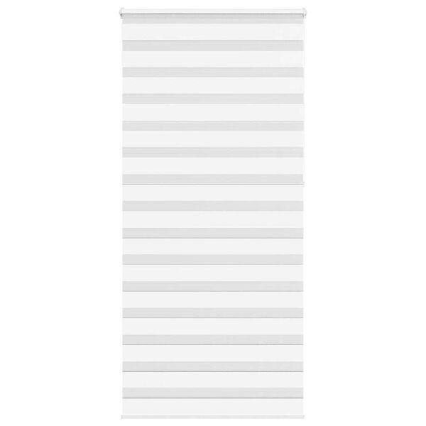 vidaXL Roleta zebra, biała, szerokość tkaniny 95,9 cm, poliester