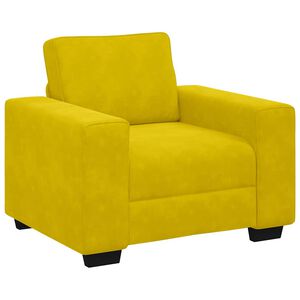 vidaXL Sofa Fotel Ż&oacute;łty 60 cm Aksamit