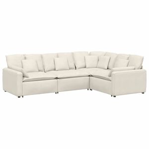 vidaXL Sofa modułowa z poduszkami aksamitna kremowa