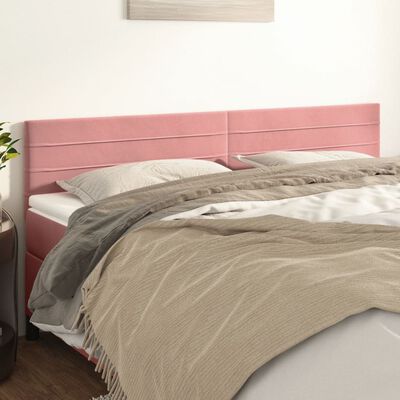 vidaXL Zagłówki do łóżka, 2 szt., różowy, 100x5x78/88 cm, aksamitny