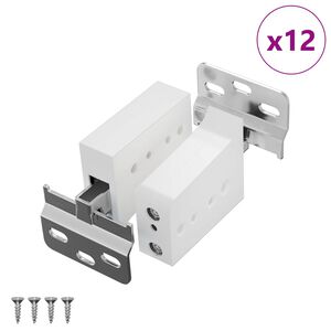 vidaXL Wspornik do zawieszenia szafki 12 szt. Biały 70 x 48 x 19 mm