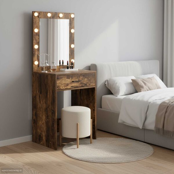 vidaXL Toaletka Wędzony dąb 50 x 41 x 135 cm Materiał drewnopochodny