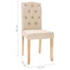 vidaXL Krzesła stołowe, 6 szt., kremowe, tapicerowane tkaniną