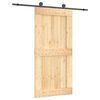 vidaXL Drzwi przesuwne Naturalny i czarny 100 x 210 cm