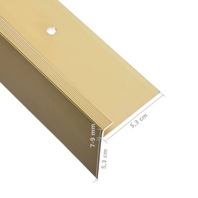 vidaXL Profile schodowe, kształt F, 15 szt., aluminium, 90 cm, złote