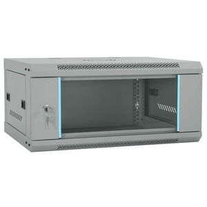 vidaXL Szafa sieciowa z przechowywaniem Szary 60 x 45 x 28 cm Stal