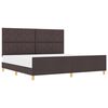 vidaXL Ramka ł&oacute;żka Z zagł&oacute;wkiem ciemnobrązowy 200 x 200 cm tkanina