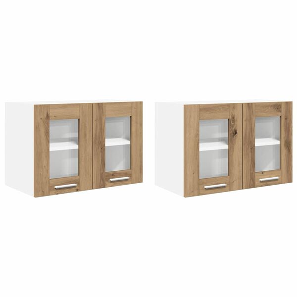 vidaXL Szafka wisząca Riga 2 pcs Dąb rzemieślniczy 60 x 31 x 40 cm