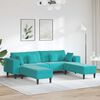 vidaXL Sofa z poduszką 3 pcs Turkusowy Aksamit