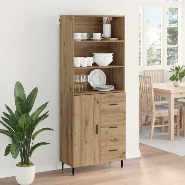 vidaXL Highboard z szufladą Dąb rzemieślniczy 69,5 x 34 x 180 cm
