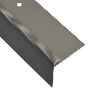 vidaXL Profile schodowe, kształt F, 15 szt., aluminium, 134 cm, brąz